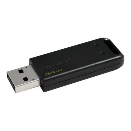 MEMORIE USB 2.0 KINGSTON 64 GB, clasica, carcasa plastic, negru, &quot;DT20/64GB&quot;