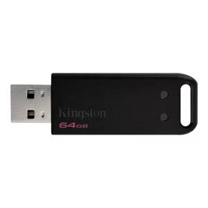 MEMORIE USB 2.0 KINGSTON 64 GB, clasica, carcasa plastic, negru, &quot;DT20/64GB&quot;