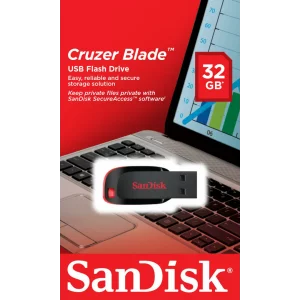 Memorie USB 2.0 SANDISK 32 GB, clasica, carcasa plastic, negru