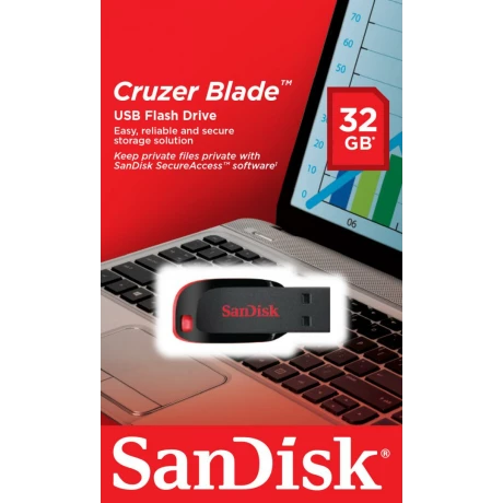 Memorie USB 2.0 SANDISK 32 GB, clasica, carcasa plastic, negru