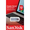 MEMORIE USB 2.0 SANDISK 64 GB, clasica, carcasa metalic, negru, &quot;SDCZ71-064G-B35&quot;