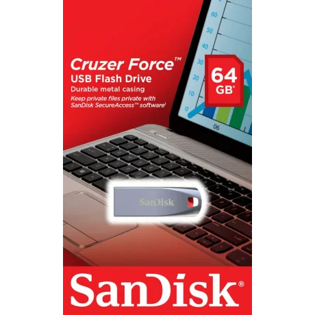 MEMORIE USB 2.0 SANDISK 64 GB, clasica, carcasa metalic, negru, &quot;SDCZ71-064G-B35&quot;