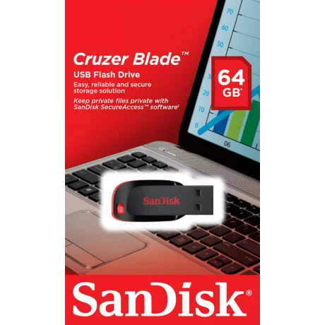 MEMORIE USB 2.0 SANDISK 64 GB, clasica, carcasa plastic, negru, &quot;SDCZ50-064G-B35&quot;