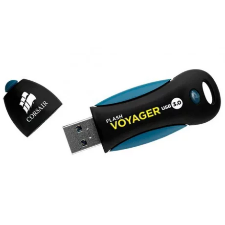 MEMORIE USB 3.0 CORSAIR 64 GB, cu capac, carcasa cauciuc, negru / albastru, &quot;CMFVY3A-64GB&quot;