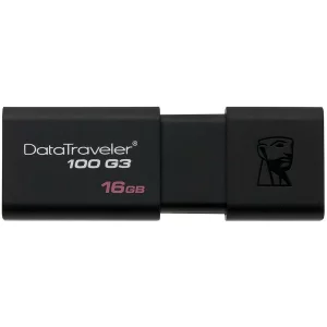MEMORIE USB 3.0 KINGSTON 16 GB, cu capac, carcasa plastic, negru, &quot;DT100G3/16GB&quot;