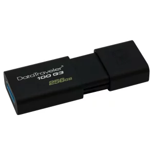 MEMORIE USB 3.0 KINGSTON 256 GB, cu capac, carcasa plastic, negru, &quot;DT100G3/256GB&quot;