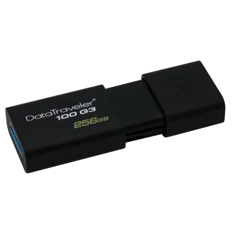 MEMORIE USB 3.0 KINGSTON 256 GB, cu capac, carcasa plastic, negru, &quot;DT100G3/256GB&quot;