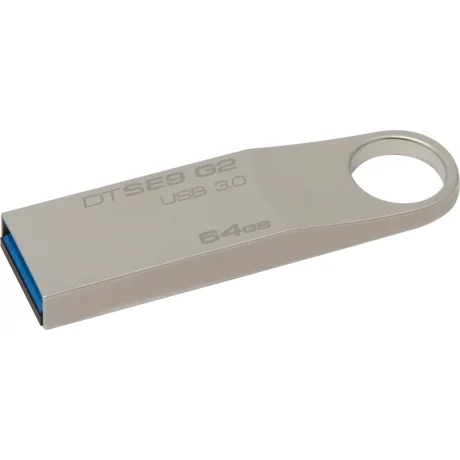 MEMORIE USB 3.0 KINGSTON 64 GB, clasica, carcasa metalic, argintiu, &quot;DTSE9G2/64GB&quot;