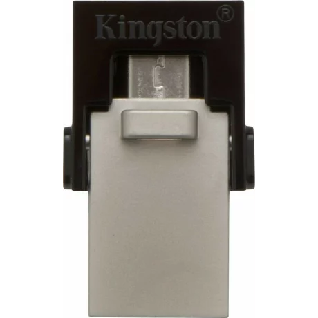 MEMORIE USB 3.0 | microUSB 3.0 KINGSTON 32 GB, profil mic | OTG, carcasa metalic &amp;amp;amp; plastic, negru / argintiu, &quot;DTDUO3/32GB&quot;