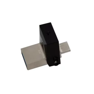 MEMORIE USB 3.0 | microUSB 3.0 KINGSTON 64 GB, profil mic | OTG, carcasa metalic &amp;amp;amp; plastic, negru / argintiu, &quot;DTDUO3/64GB&quot;