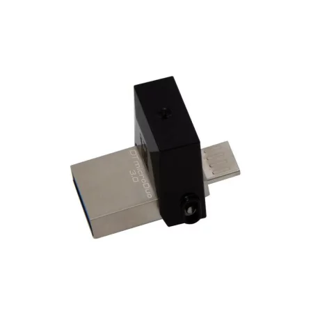 MEMORIE USB 3.0 | microUSB 3.0 KINGSTON 64 GB, profil mic | OTG, carcasa metalic &amp;amp;amp; plastic, negru / argintiu, &quot;DTDUO3/64GB&quot;