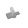 MEMORIE USB 3.0 | USB 3.0 Type-C KINGSTON 128 GB, profil mic | OTG, carcasa metalic &amp;amp;amp; plastic, alb / argintiu, &quot;DTDUO3C/128GB&quot;