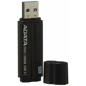MEMORIE USB 3.1 ADATA 256 GB, cu capac, carcasa aluminiu, negru, AS102P-256G-RGY