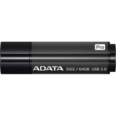 MEMORIE USB 3.1 ADATA 64 GB, cu capac, carcasa aluminiu, negru / albastru, AS102P-64G-RGY