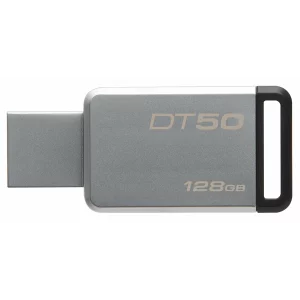 MEMORIE USB 3.1 KINGSTON 128 GB, profil mic, carcasa metalic, argintiu, &quot;DT50/128GB&quot;