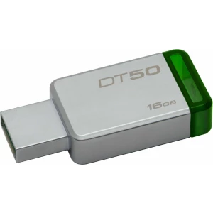 MEMORIE USB 3.1 KINGSTON 16 GB, profil mic, carcasa metalic, argintiu, &quot;DT50/16GB&quot;
