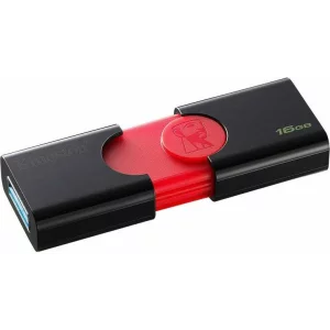 MEMORIE USB 3.1 KINGSTON 16 GB, retractabila, carcasa plastic, negru, &quot;DT106/16GB&quot;