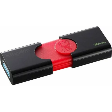 MEMORIE USB 3.1 KINGSTON 16 GB, retractabila, carcasa plastic, negru, &quot;DT106/16GB&quot;