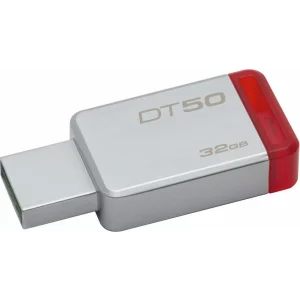 MEMORIE USB 3.1 KINGSTON 32 GB, profil mic, carcasa metalic, argintiu, &quot;DT50/32GB&quot;