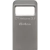MEMORIE USB 3.1 KINGSTON 64 GB, profil mic, carcasa metalic, argintiu, &quot;DTMC3/64GB&quot;