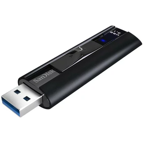 Memorie USB 3.1 SANDISK 128 GB, retractabila, carcasa aluminiu, negru