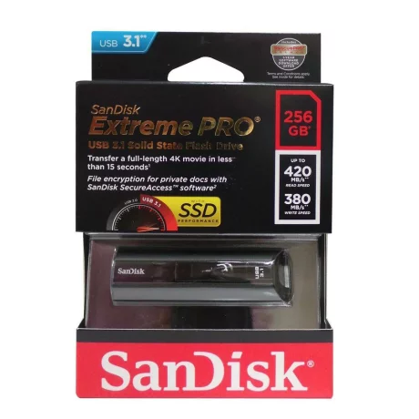 MEMORIE USB 3.1 SANDISK 256 GB, retractabila, carcasa aluminiu, negru, &quot;SDCZ880-256G-G46&quot;