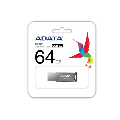 MEMORIE USB 3.2 ADATA 64 GB, clasica, carcasa metalica, argintiu, AUV350-64G-RBK