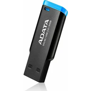 MEMORIE USB 3.2 ADATA 64 GB, clasica, carcasa plastic, negru / albastru, AUV140-64G-RBE