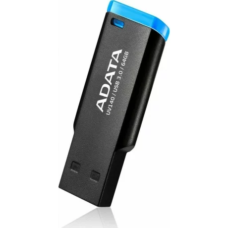 MEMORIE USB 3.2 ADATA 64 GB, clasica, carcasa plastic, negru / albastru, AUV140-64G-RBE