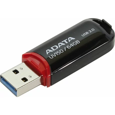 MEMORIE USB 3.2 ADATA 64 GB, cu capac, carcasa plastic, negru, AUV150-64G-RBK