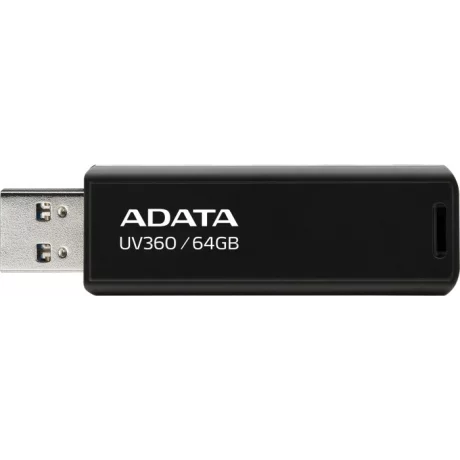 MEMORIE USB 3.2 ADATA 64 GB, retractabila, carcasa metalica, negru, AUV360-64G-RBK