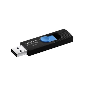MEMORIE USB 3.2 ADATA 64 GB, retractabila, carcasa plastic, negru / albastru, AUV320-64G-RBKBL