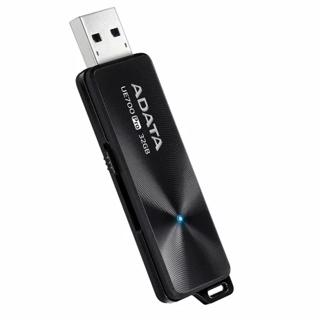 MEMORIE USB 3.2 ADATA 64 GB, retractabila, carcasa aluminiu, negru, AUE700PRO-64G-CBK