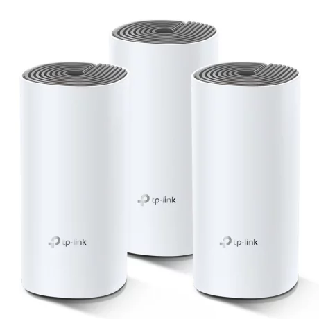 MESH TP-LINK, wireless, router AC1200, pt interior, 1200 Mbps, port LAN, WAN, 2.4 GHz | 5 GHz, antena interna x 2, standard 802.11ac, &quot;Deco E4(3-pack)&quot; (include timbru verde 1.5 lei)