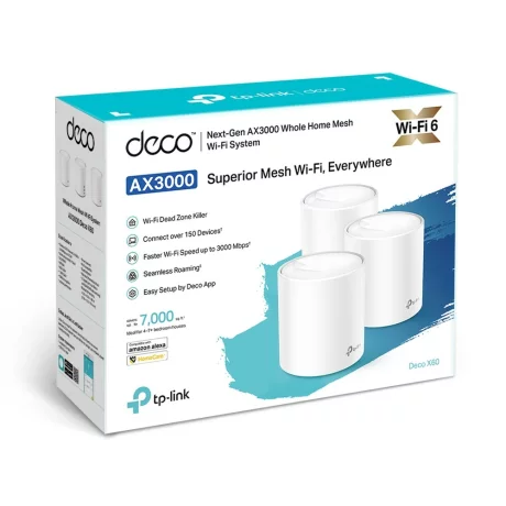 MESH TP-LINK, wireless, router AC3000, pt interior, 3000 Mbps, Deco X60(3-pack)