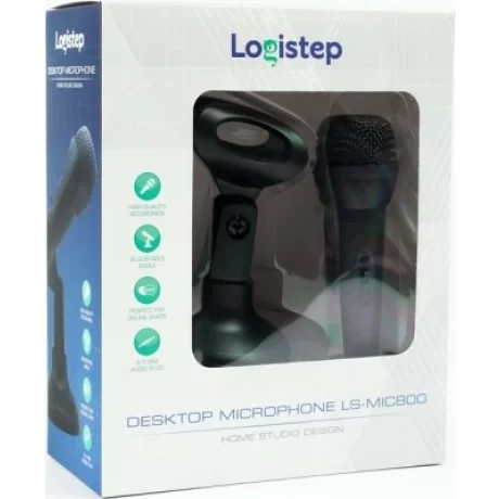 MICROFON  LOGISTEP, suport tip &quot;picior&quot;, conector Jack 3.5 mm, negru, &quot;LS-MIC800&quot;