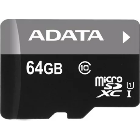 CARD MicroSD ADATA, 64 GB, MicroSDXC, clasa 10, standard UHS-I U1, &quot;AUSDX64GUICL10-RA1&quot;