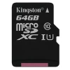 CARD MicroSD KINGSTON, 64 GB, MicroSDXC, clasa 10, standard UHS-I U1, &quot;SDCS/64GBSP&quot;