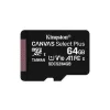 CARD MicroSD KINGSTON, 64 GB, microSDXC, clasa 10, standard UHS-I U3, &quot;SDCS2/64GBSP&quot;