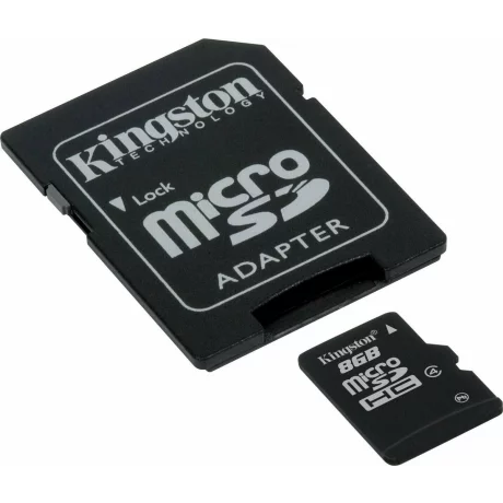 CARD MicroSD KINGSTON, 8 GB, MicroSDHC, clasa 4, standard nu e cazul, &quot;SDC4/8GB&quot;