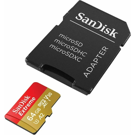 Card MicroSD SANDISK, 64 GB, microSDXC, clasa 10, standard UHS-I U3, SDSQXA2-064G-GN6MA