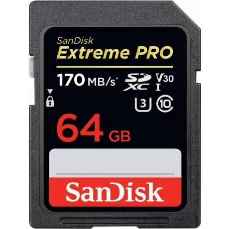 CARD MicroSD SANDISK, 64 GB, MicroSDXC, clasa 10, standard UHS-I U3, SDSDXXY-064G-GN4IN