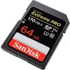 CARD MicroSD SANDISK, 64 GB, MicroSDXC, clasa 10, standard UHS-I U3, SDSDXXY-064G-GN4IN