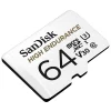 CARD MicroSD SANDISK, 64 GB, MicroSDXC, clasa 10, standard UHS-I U3, SDSQQNR-064G-GN6IA