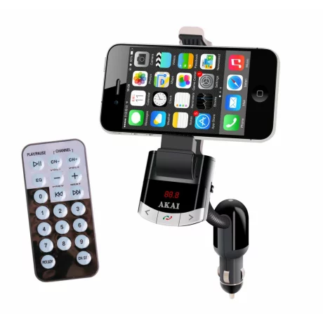 MODULATOR FM AKAI, Bluetooth, format MP3 | WMA, USB, SD, montare la priza auto, &quot;FMT-8118BT&quot;