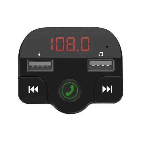 MODULATOR AUTO FM SPACER, Bluetooth 5.0, 2xUSB max. 5V/3.1A, 12V-24V, max. 10-15m, mic max. 0-1m, format MP3/WMA, 206 canale 87.5-108Mhz, USB disk, microSD,  answer/reject/hang up/redial, protectie circuit, black, &quot;SPFM-02&quot;