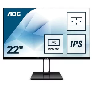 MONITOR AOC 21.5&quot;, home, office, IPS, Full HD (1920 x 1080), Wide, 250 cd/mp, 5 ms, HDMI, DisplayPort, &quot;22V2Q&quot; (include TV 5 lei)