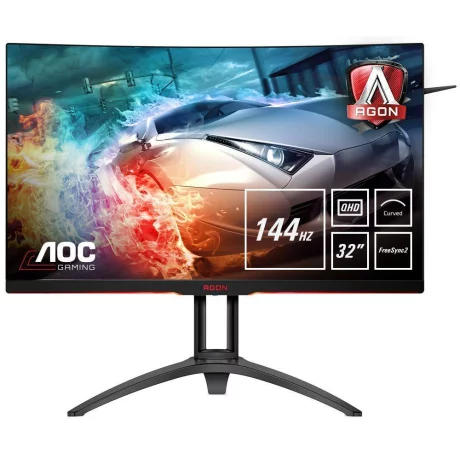 MONITOR AOC 31.5&quot; gaming, VA, WQHD (2560 x 1440), Wide, curbat, 400 cd/mp, 4 ms, VGA, HDMI x 2, DisplayPort x 2, &quot;AG322QC4&quot; (include TV 5 lei)