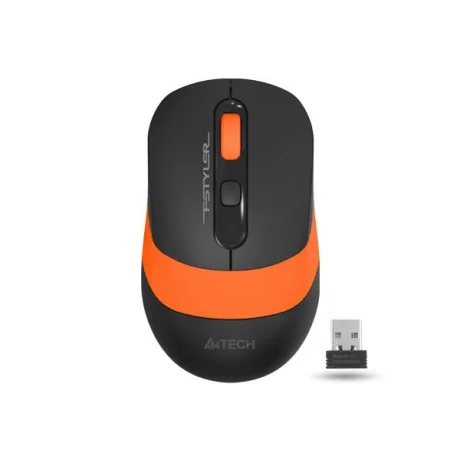 MOUSE A4TECH gaming, wireless, optic, 2000 dpi, negru / portocaliu, FG10 Orange