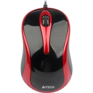 Mouse A4TECH, cu fir, negru / rosu, N-350-2